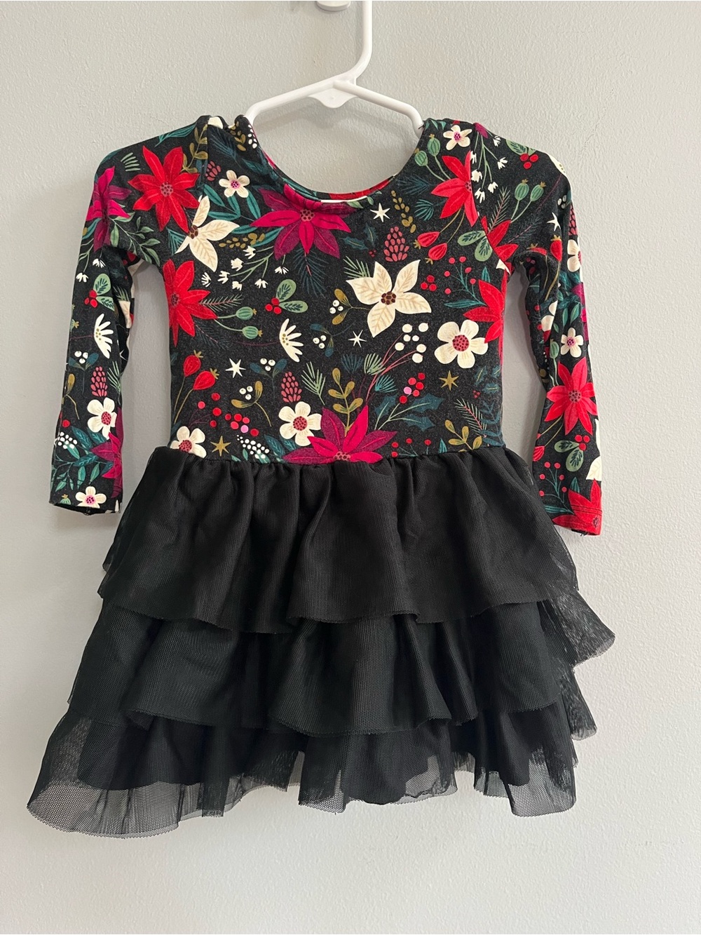 Little Sleepies Holiday Tiered Tutu Dress Size 12-18 months Bamboo Festive